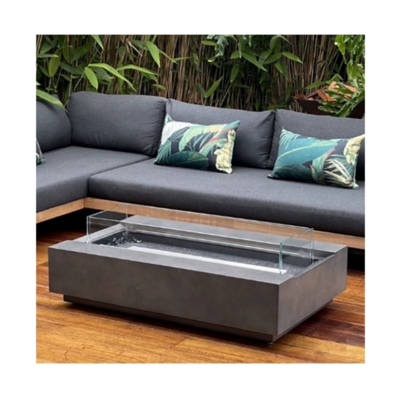 Outdoor Furniture With Fire Pit Table - Chimenea de gas moderna de acero