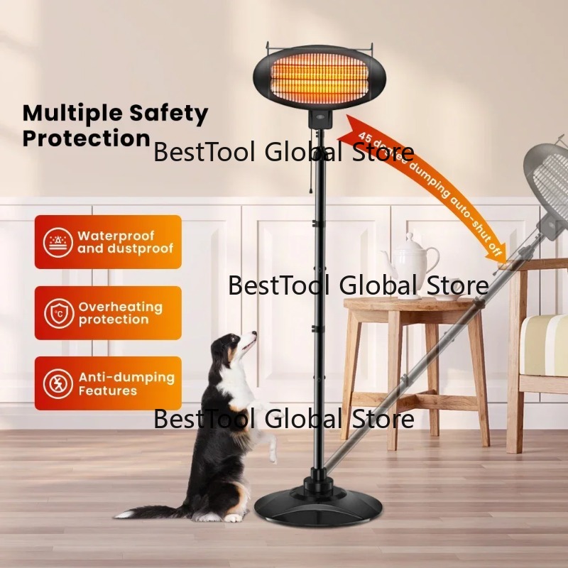 Patio Heater Standing - Calentador Eléctrico de Patio para Exteriores,