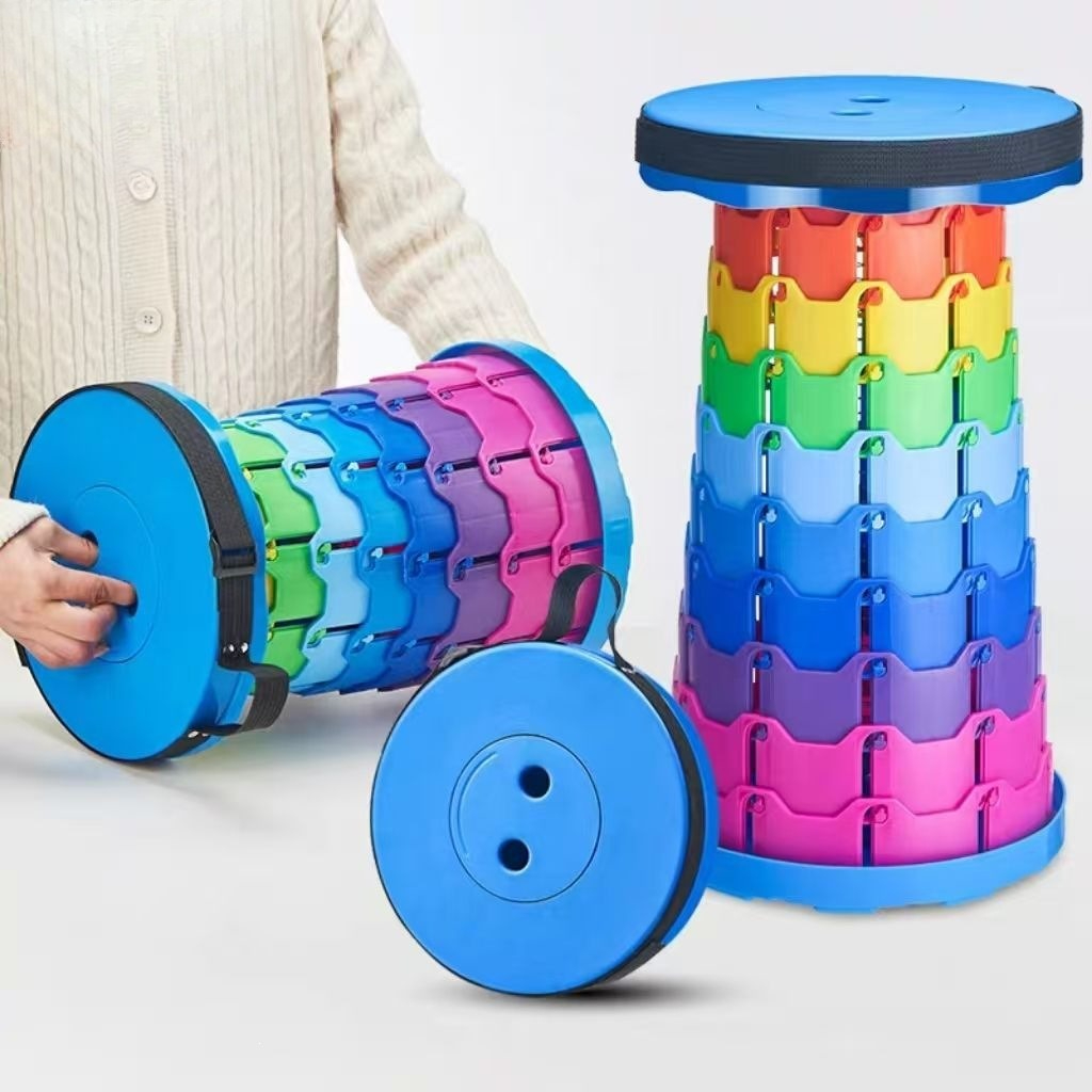 Outdoor Furniture In - Taburete Telescópico Plegable Rainbow para Camping,