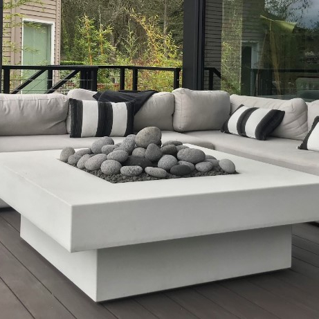 Outdoor Furniture With Fire Pit Table - Conjunto de Sofás para Exteriores con