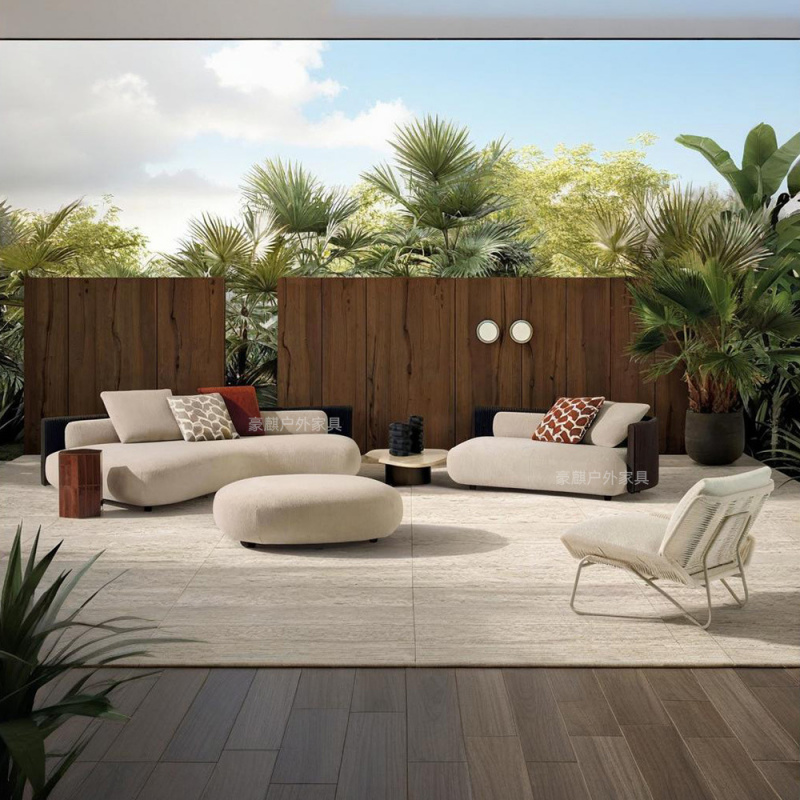 Outdoor Furniture Italian - Juego de Sofás de Mimbre de