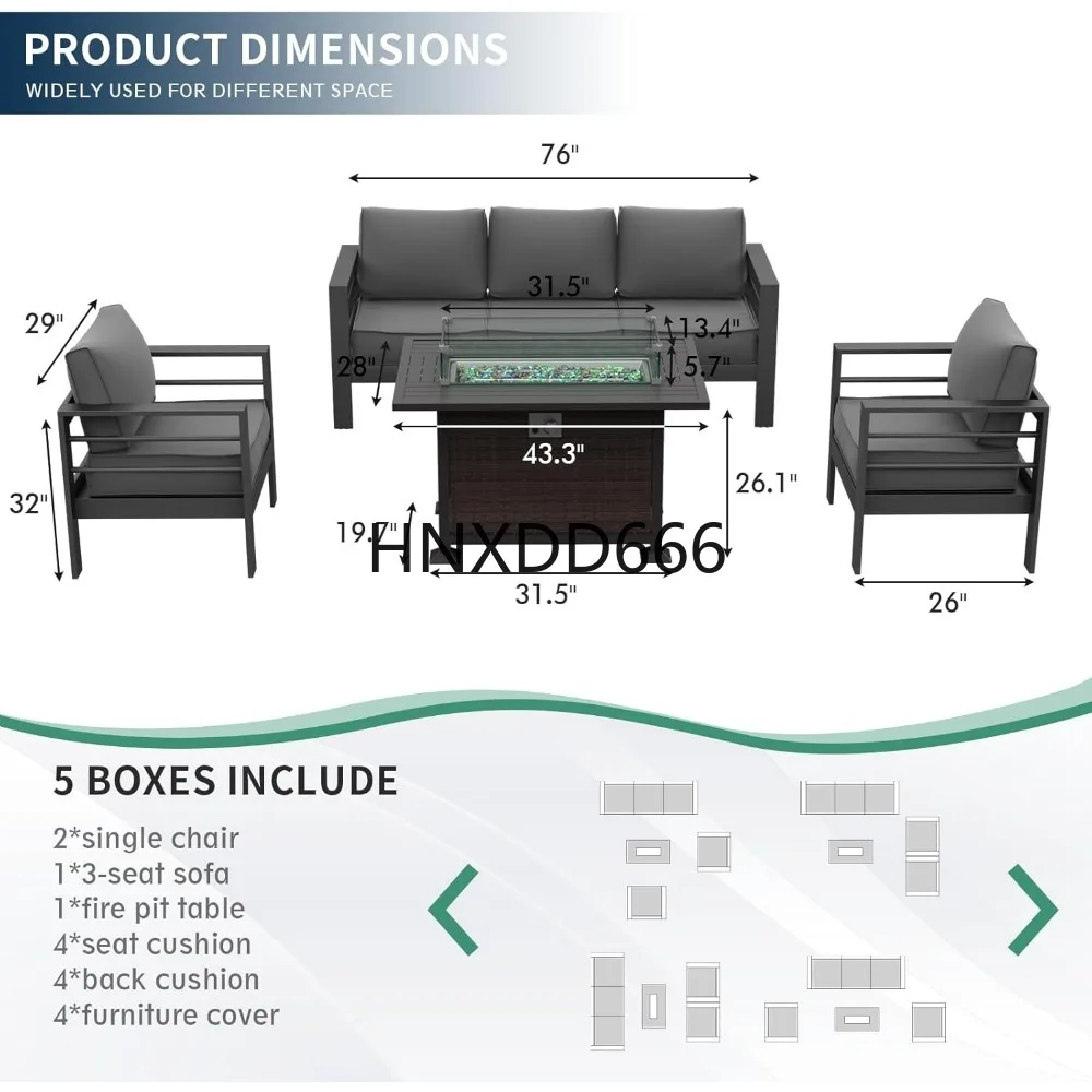 Conjunto de Muebles de Patio c - Outdoor Furniture With Fire Pit Table reseña y precio