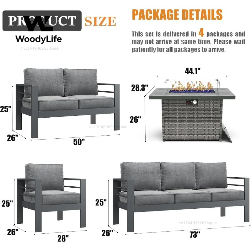 Juego de Muebles de Patio Mode - Outdoor Furniture With Fire Pit Table reseña y precio