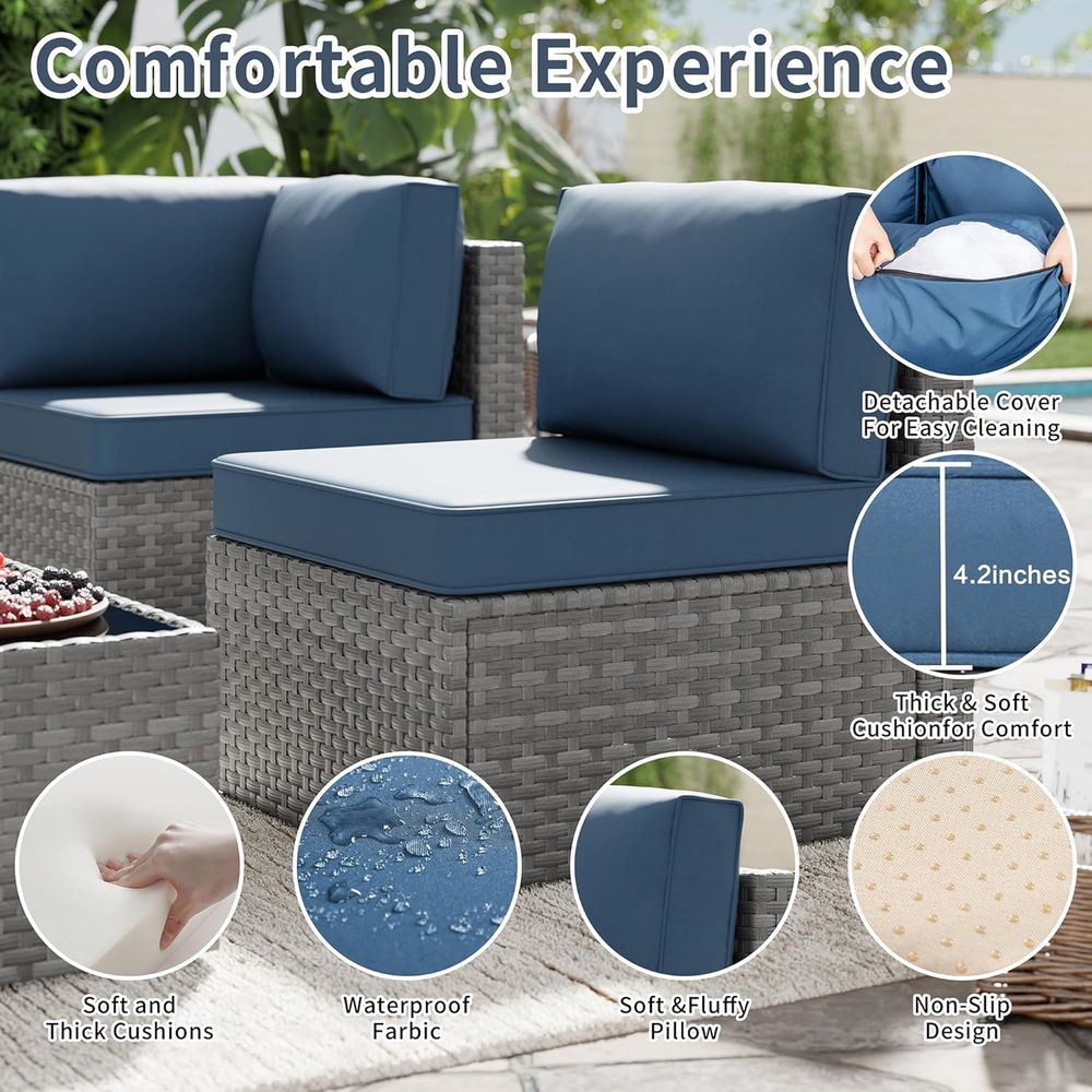 Juego de Muebles de Patio de 5 - Outdoor Furniture With Fire Pit Table reseña y precio
