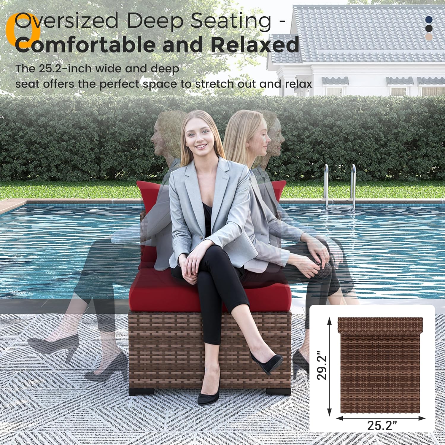 Conjunto de 8 piezas de sofá s - Outdoor Furniture With Fire Pit Table reseña y precio