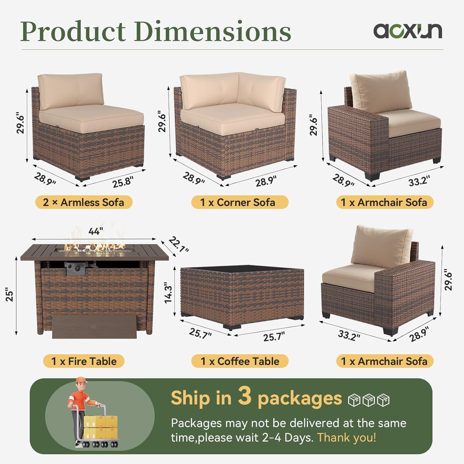 Conjunto de Muebles de Patio d - Outdoor Furniture With Fire Pit Table reseña y precio
