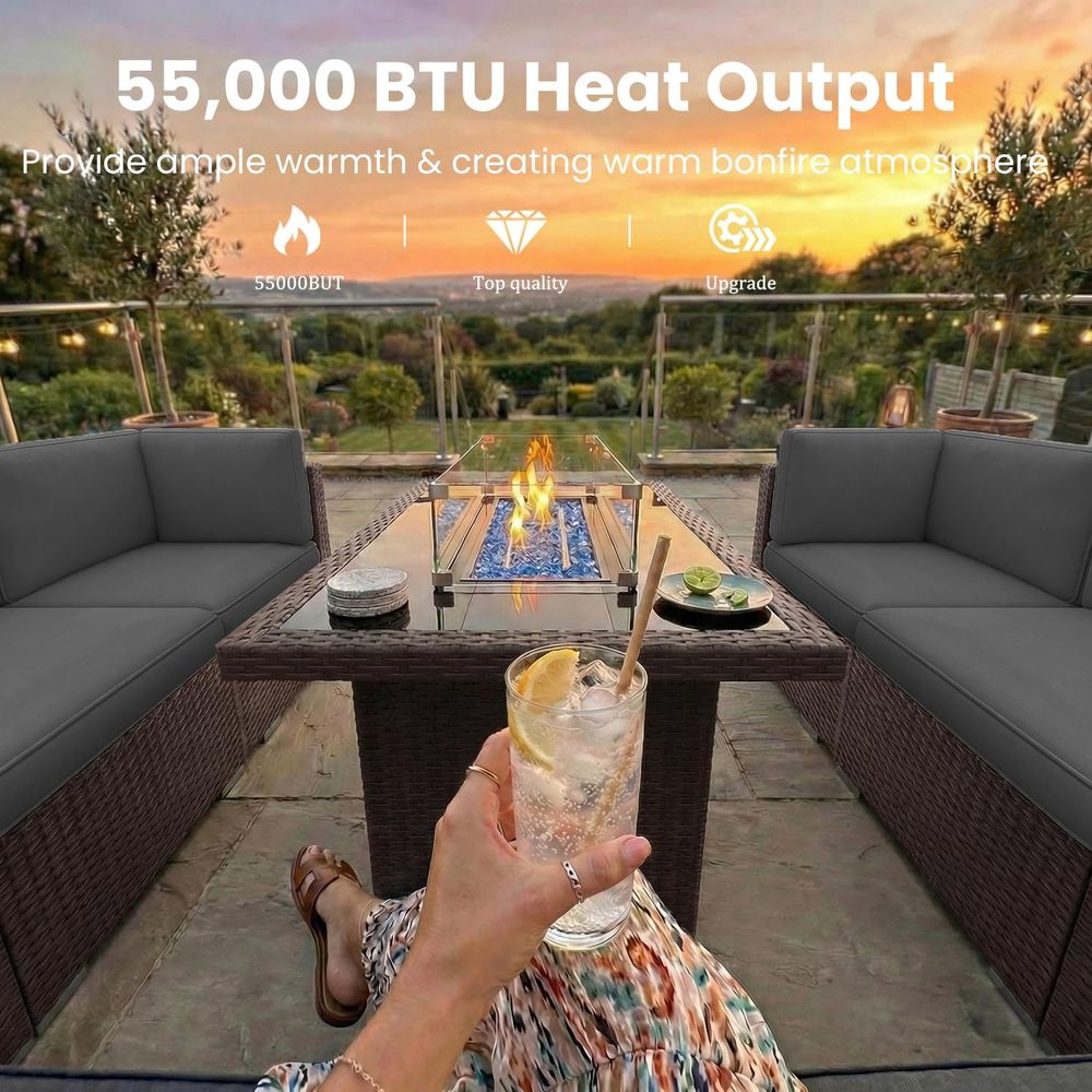Conjunto de Muebles de Patio d - Outdoor Furniture With Fire Pit Table reseña y precio