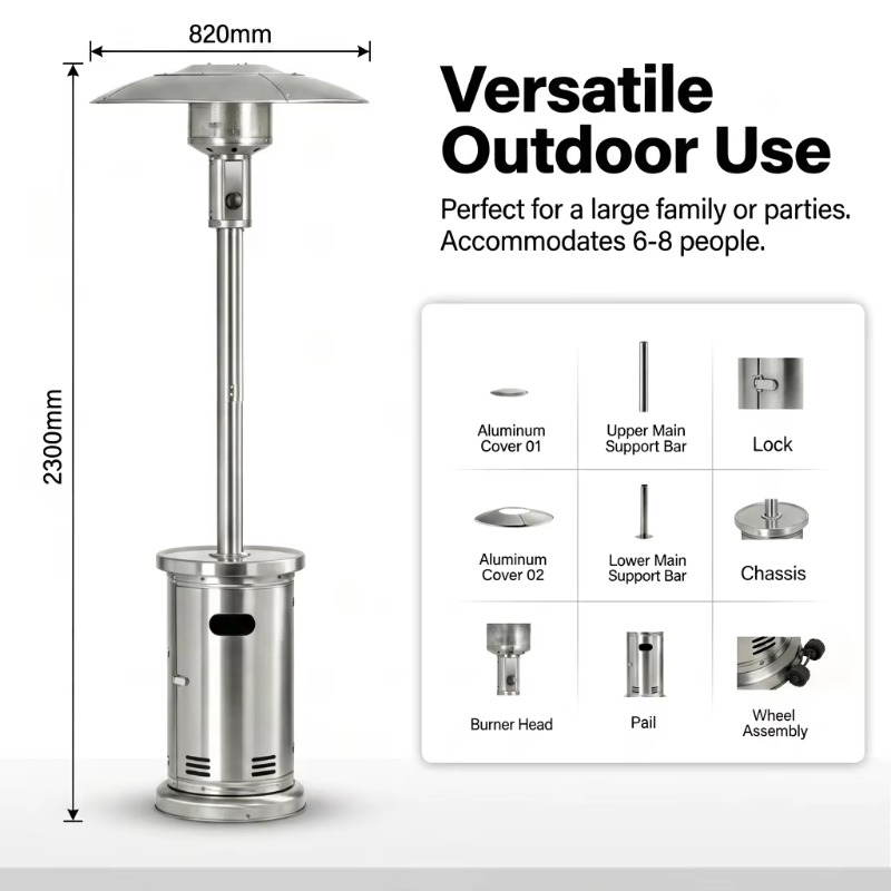 Calentador de Gas para Patio A - Patio Heater Standing reseña y precio