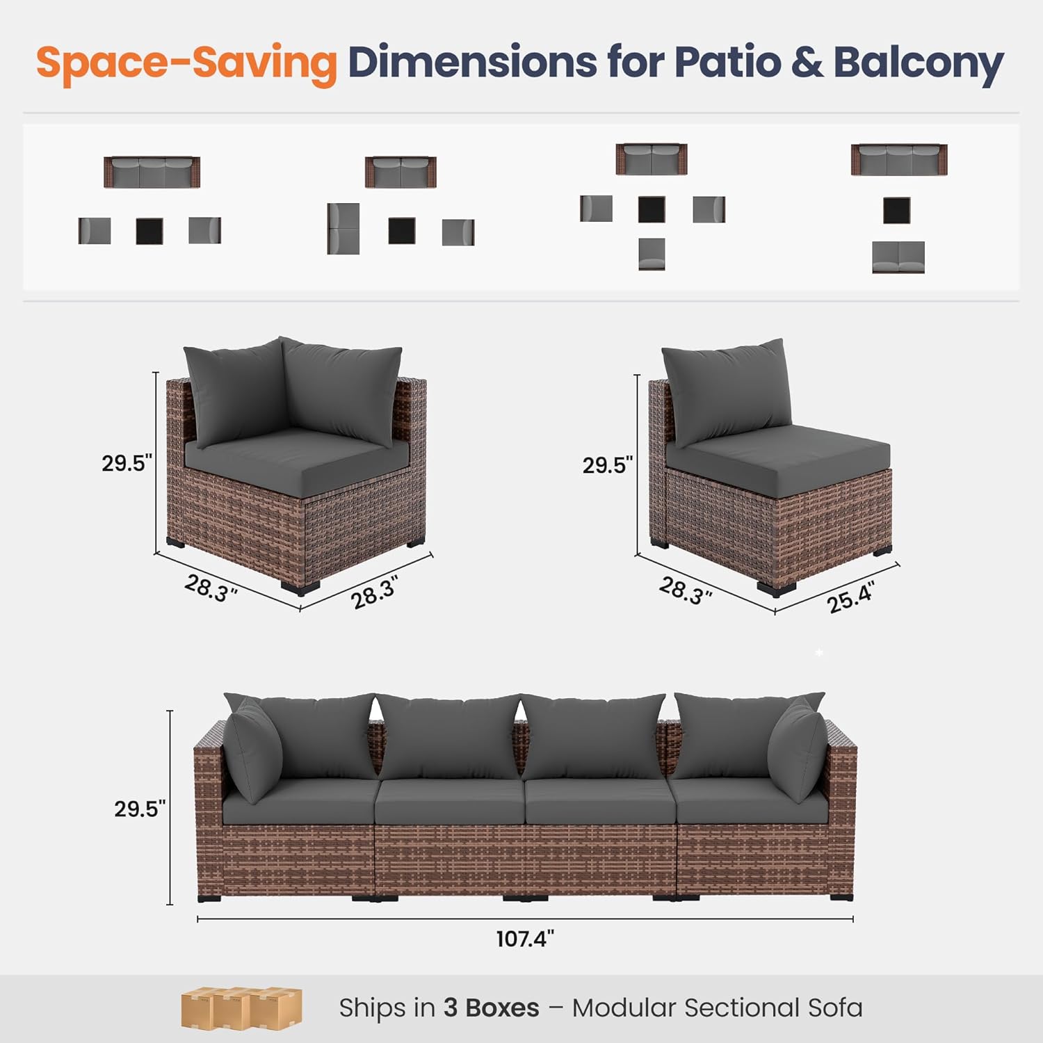 Conjunto de Sofá Seccional par - Outdoor Furniture With Fire Pit Table reseña y precio