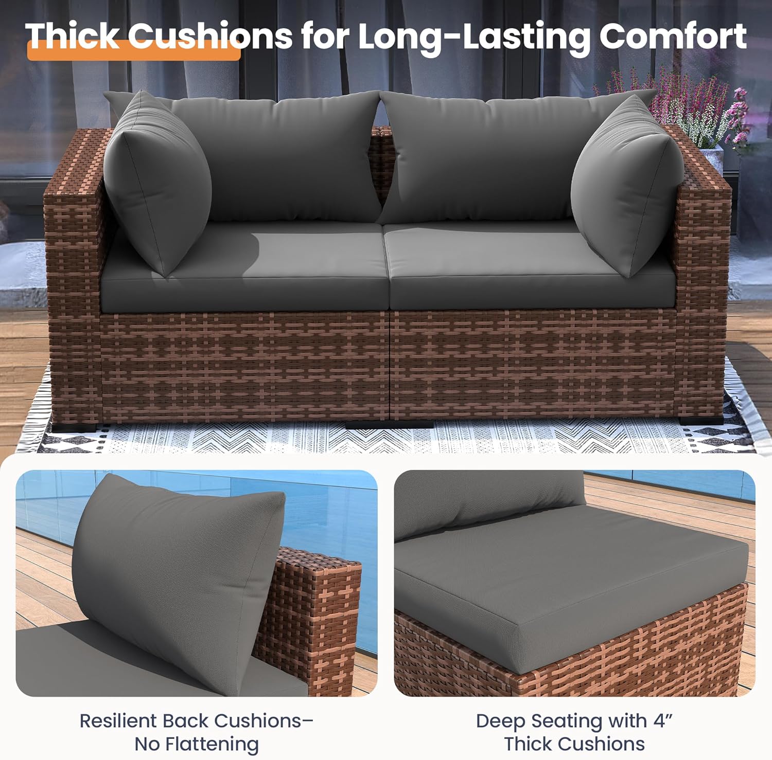 Conjunto de Sofá Seccional par - Outdoor Furniture With Fire Pit Table reseña y precio