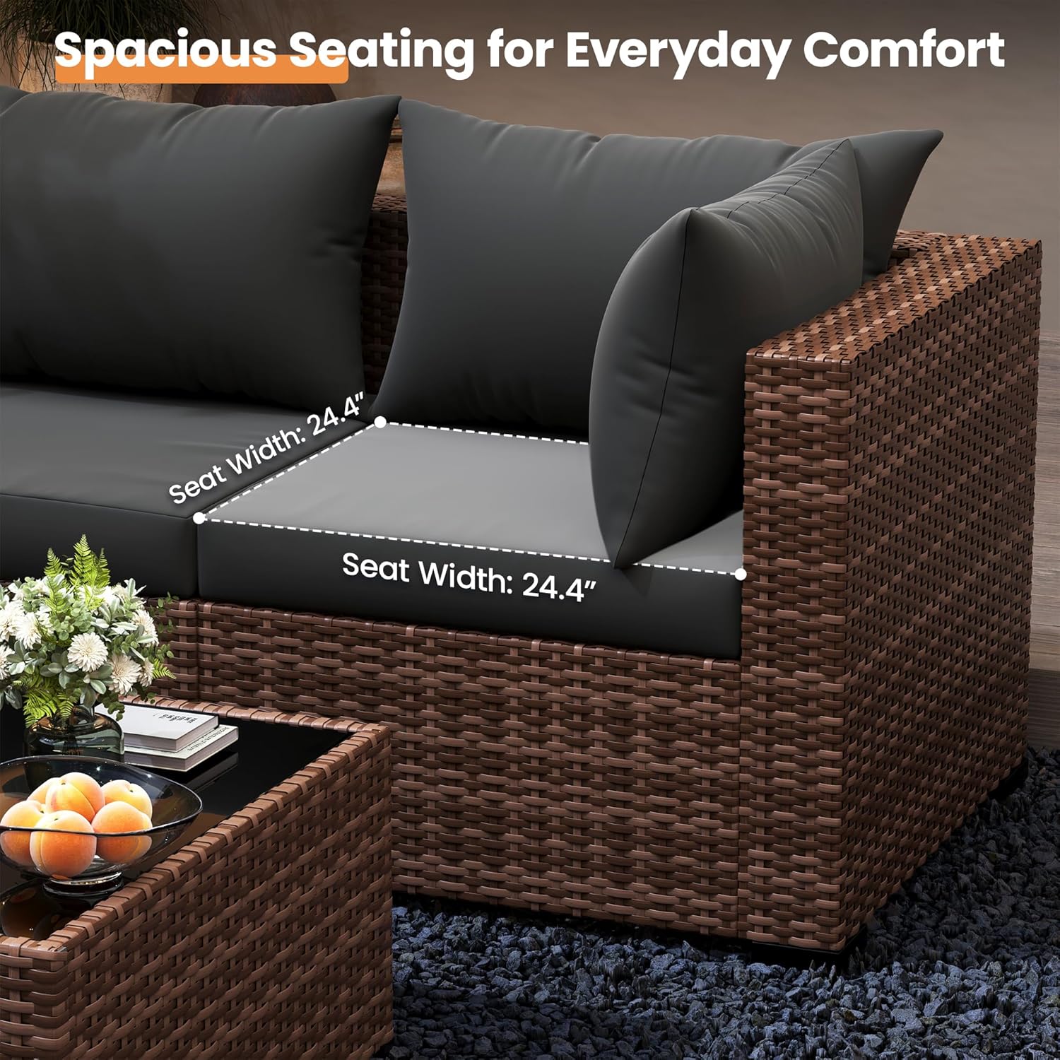 Conjunto de Sofá Seccional par - Outdoor Furniture With Fire Pit Table reseña y precio