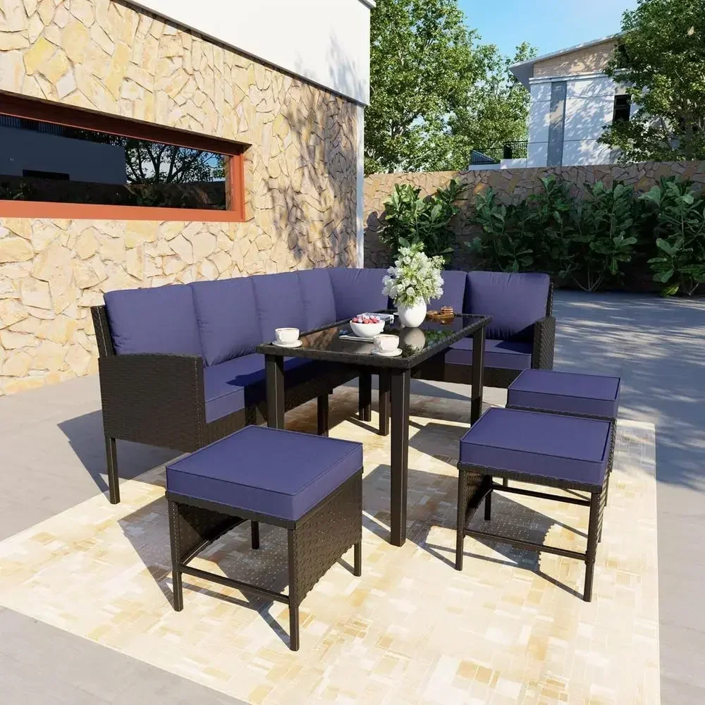 Juego de Muebles de Patio de 7 - Outdoor Furniture Dining Set reseña y precio