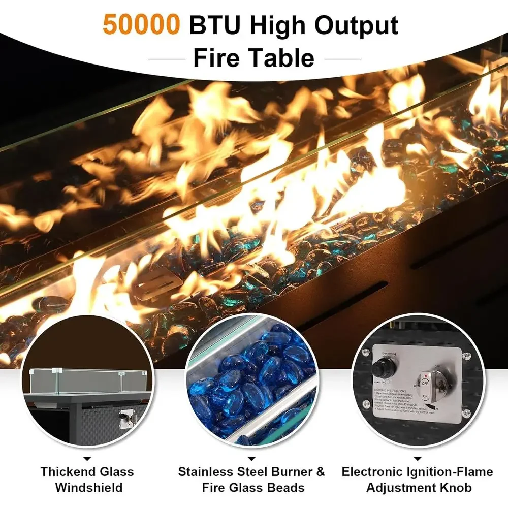 Juego de Muebles de Patio de 8 - Outdoor Furniture With Fire Pit Table reseña y precio