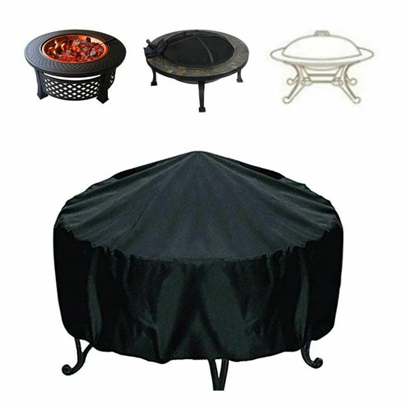 Cubierta redonda para fogón De - Outdoor Furniture Fire Pit Set reseña y precio