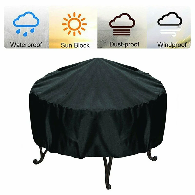 Cubierta redonda para fogón De - Outdoor Furniture Fire Pit Set reseña y precio