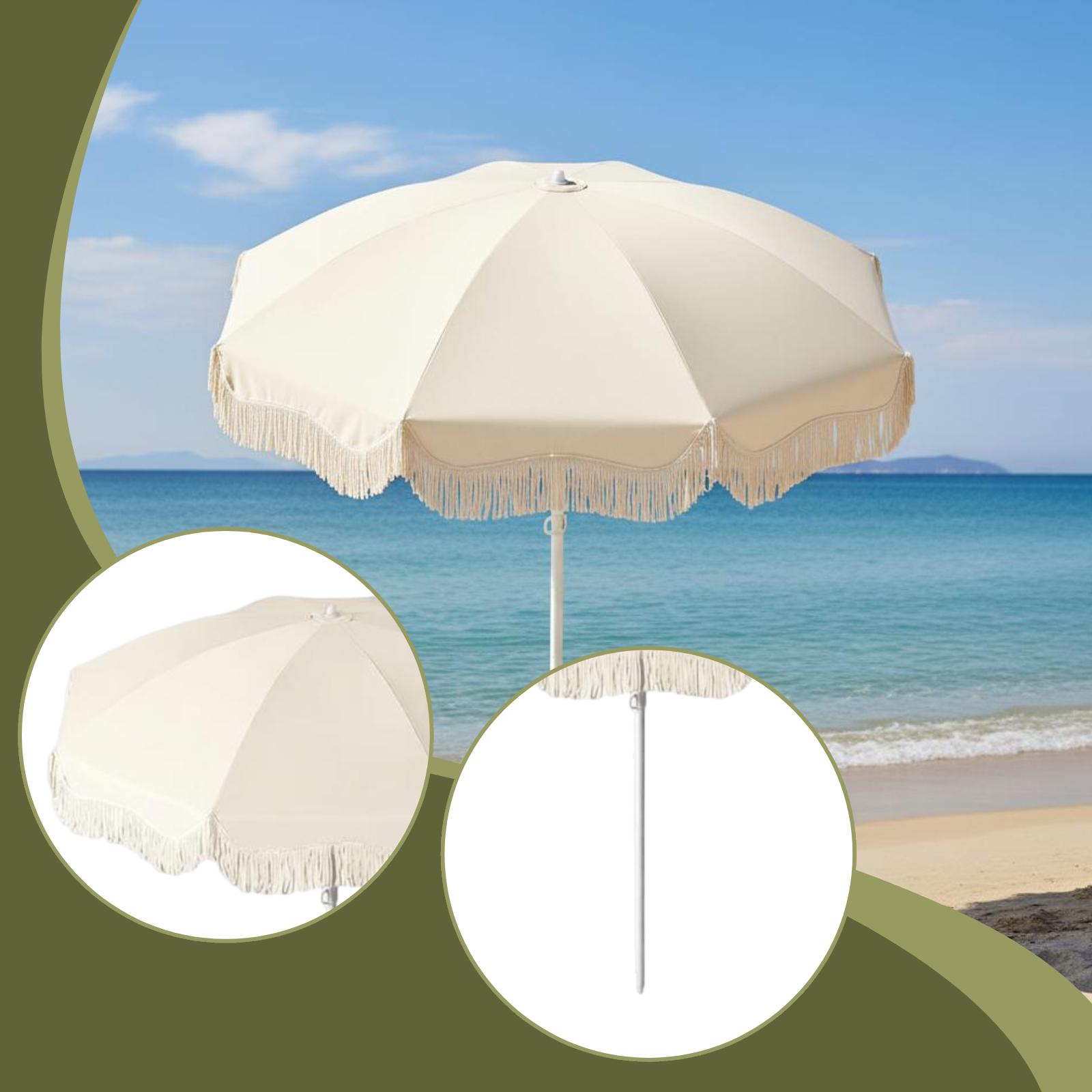 Sombrilla de Patio con Flecos, - Outdoor Furniture Plus reseña y precio