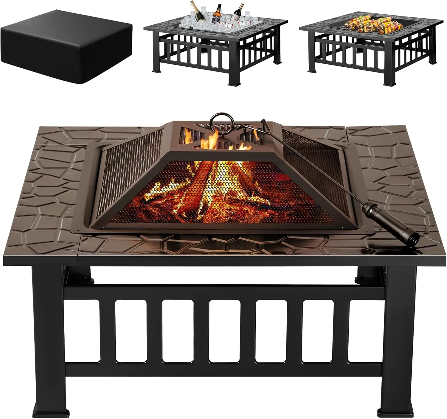 Brasero para Exteriores, Mesa  - Outdoor Furniture With Fire Pit Table reseña y precio