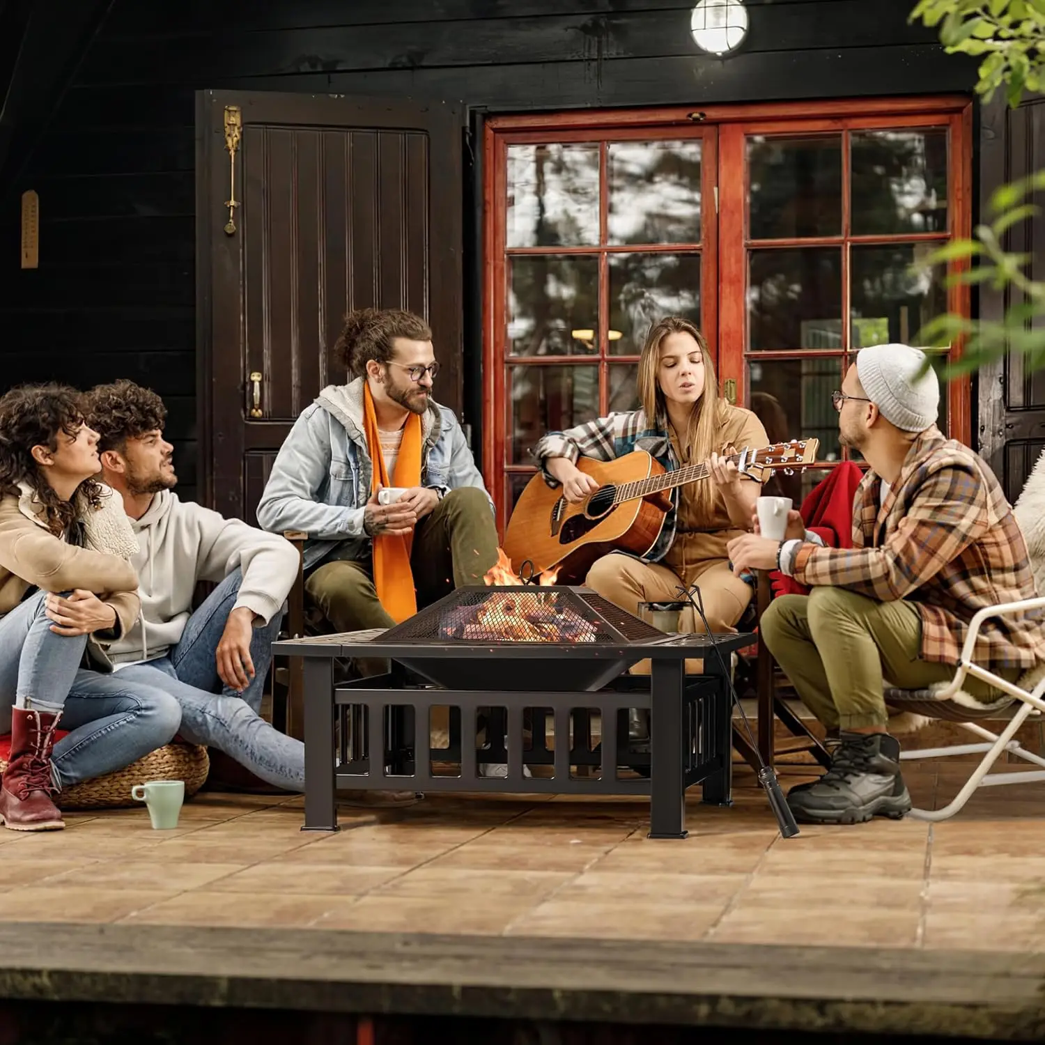 Brasero para Exteriores, Mesa  - Outdoor Furniture With Fire Pit Table reseña y precio
