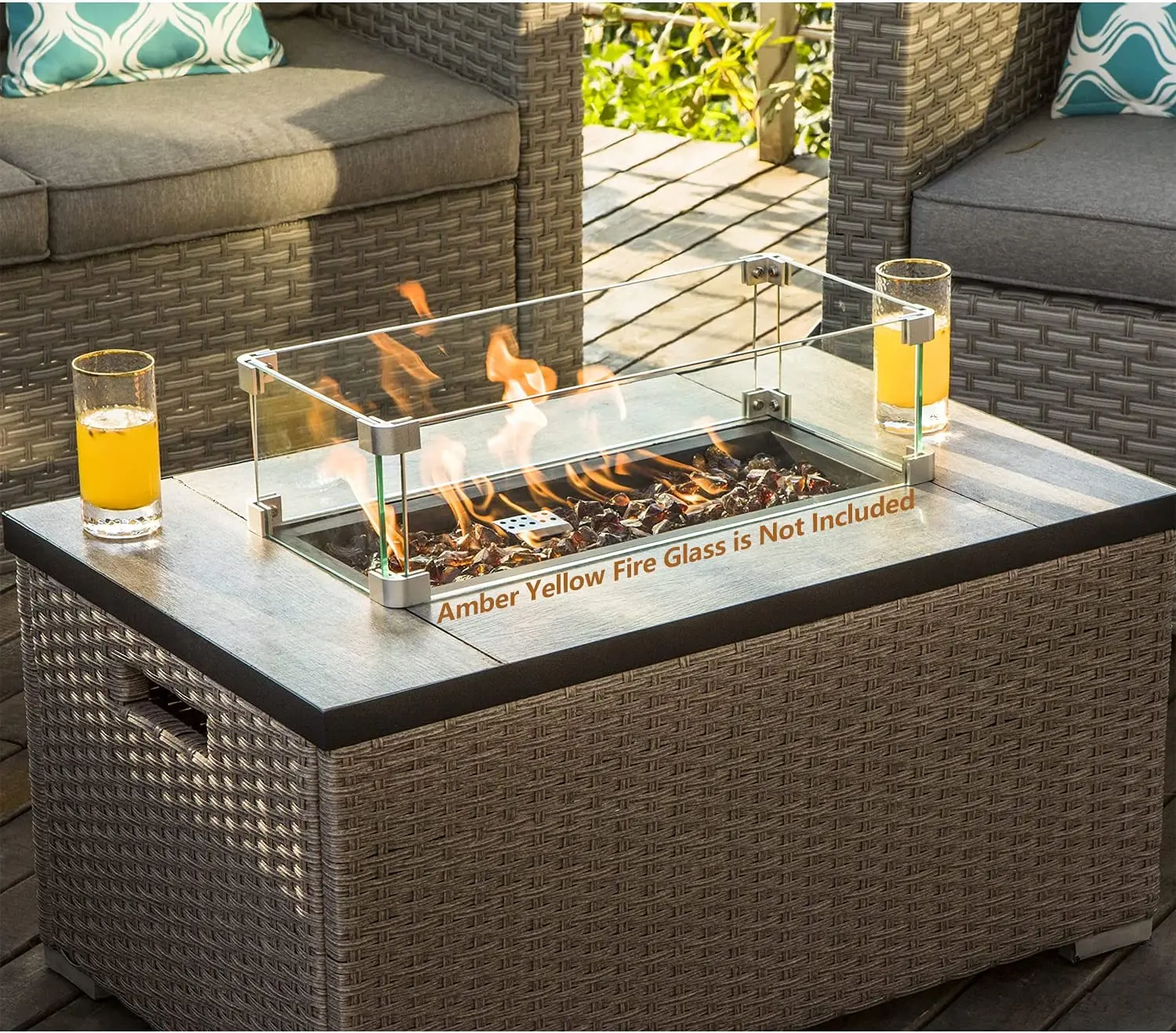 -Muebles de exterior, sofá sec - Outdoor Furniture With Fire Pit Table reseña y precio