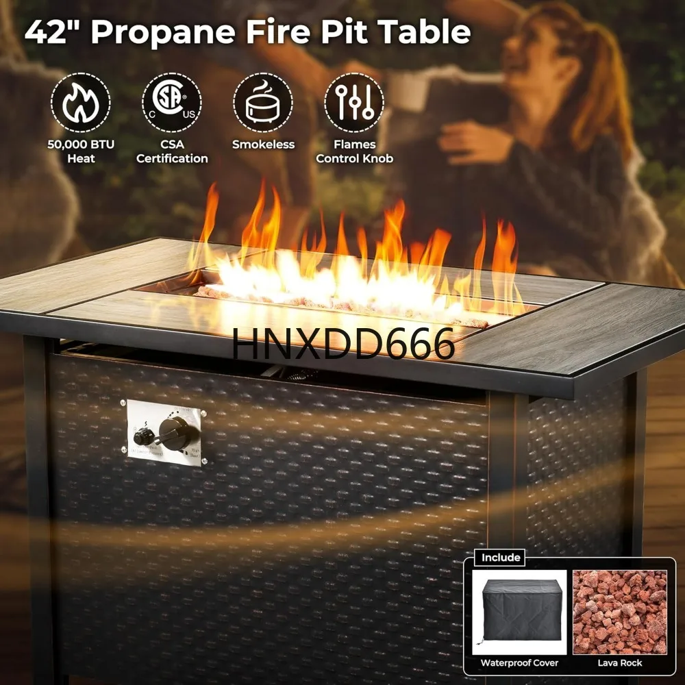 Conjunto de Muebles de Patio d - Outdoor Furniture With Fire Pit Table reseña y precio