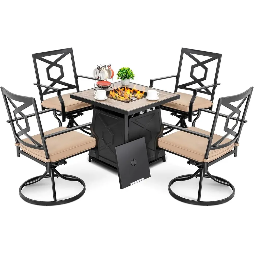 Juego de Muebles de Patio de 5 - Outdoor Furniture With Fire Pit Table reseña y precio