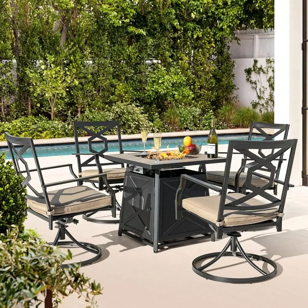 Juego de Muebles de Patio de 5 - Outdoor Furniture With Fire Pit Table reseña y precio
