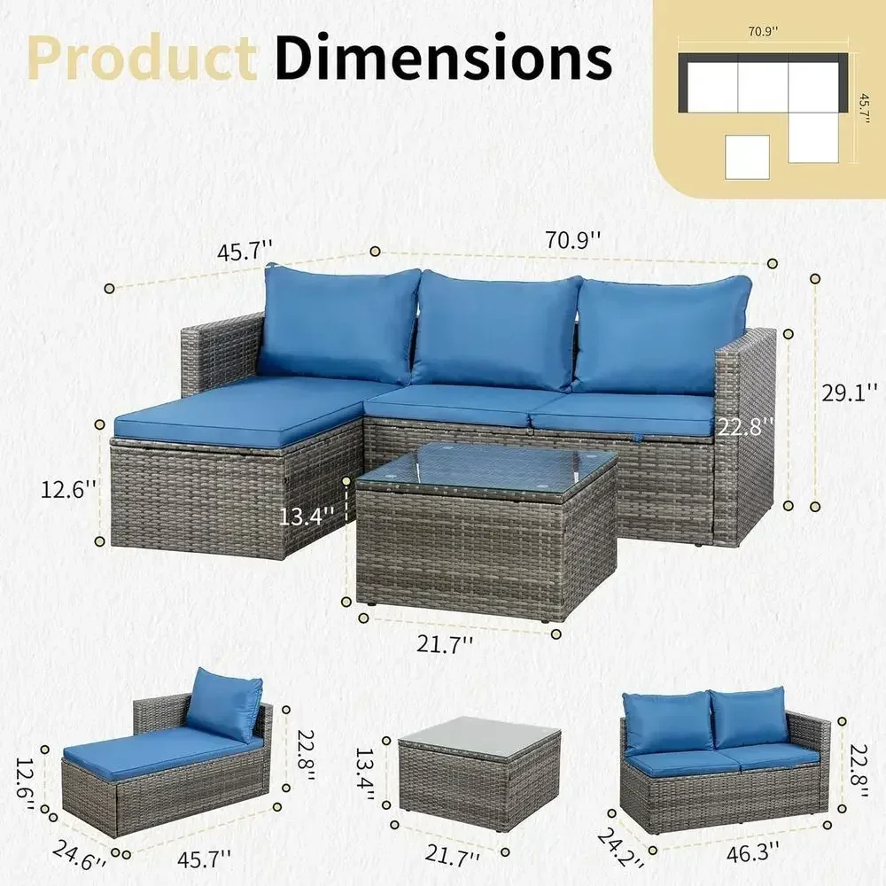 Juego de muebles de mimbre par - Outdoor Furniture Fire Pit Set reseña y precio