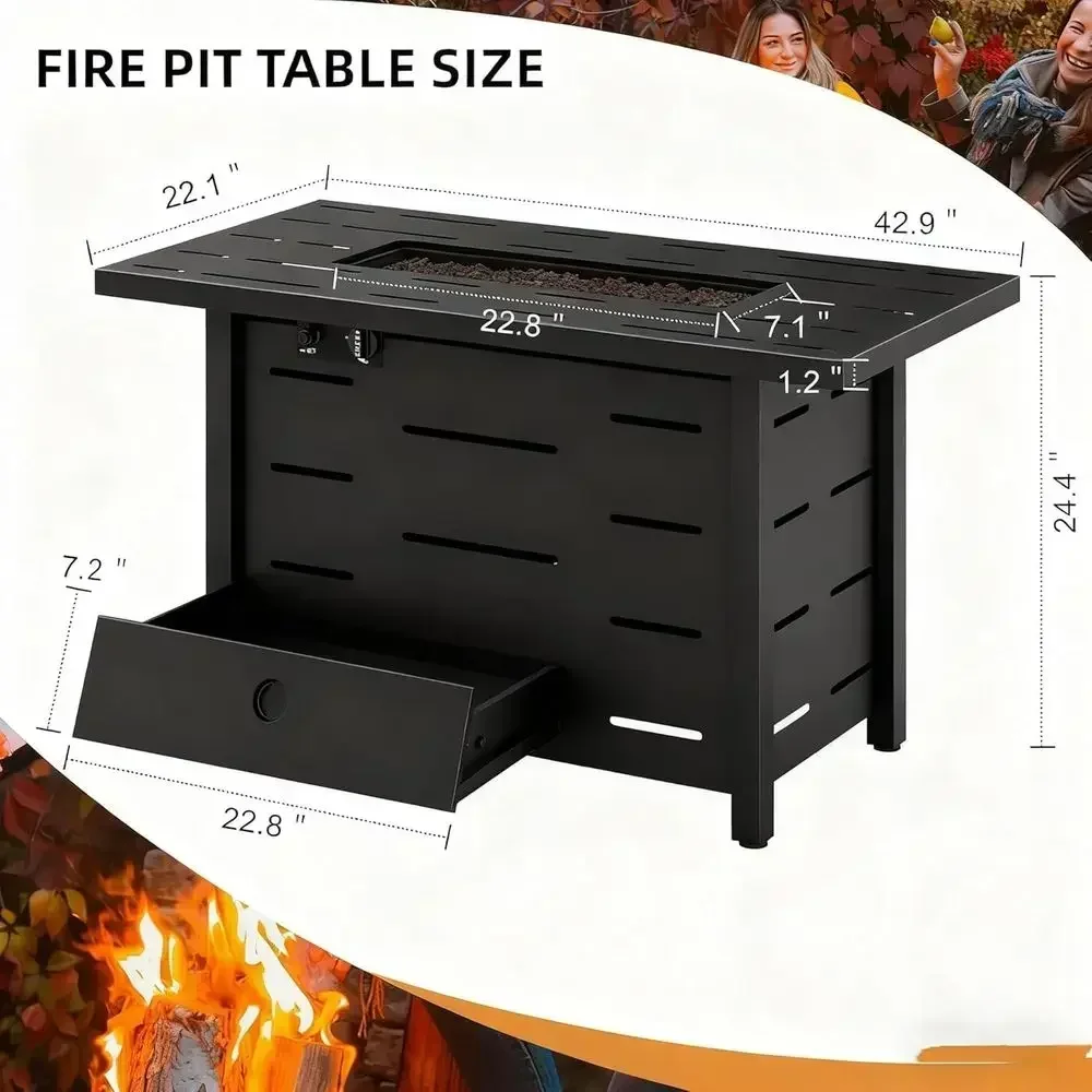 Juego de muebles de mimbre par - Outdoor Furniture Fire Pit Set reseña y precio
