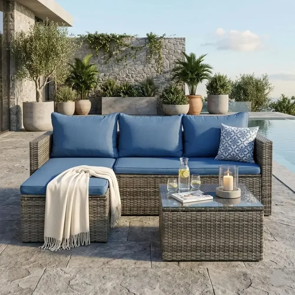 Juego de muebles de mimbre par - Outdoor Furniture Fire Pit Set reseña y precio